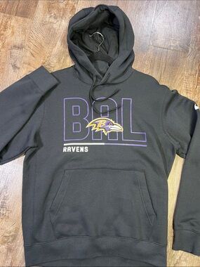 Nike Black Baltimore Ravens Pullover Hoodie with Purple Logo